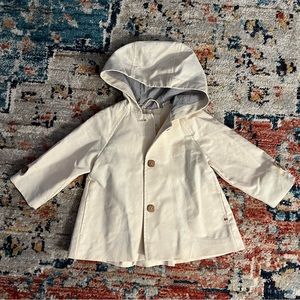 Zara trench coat with striped lining - color ecru - size 12-18 months